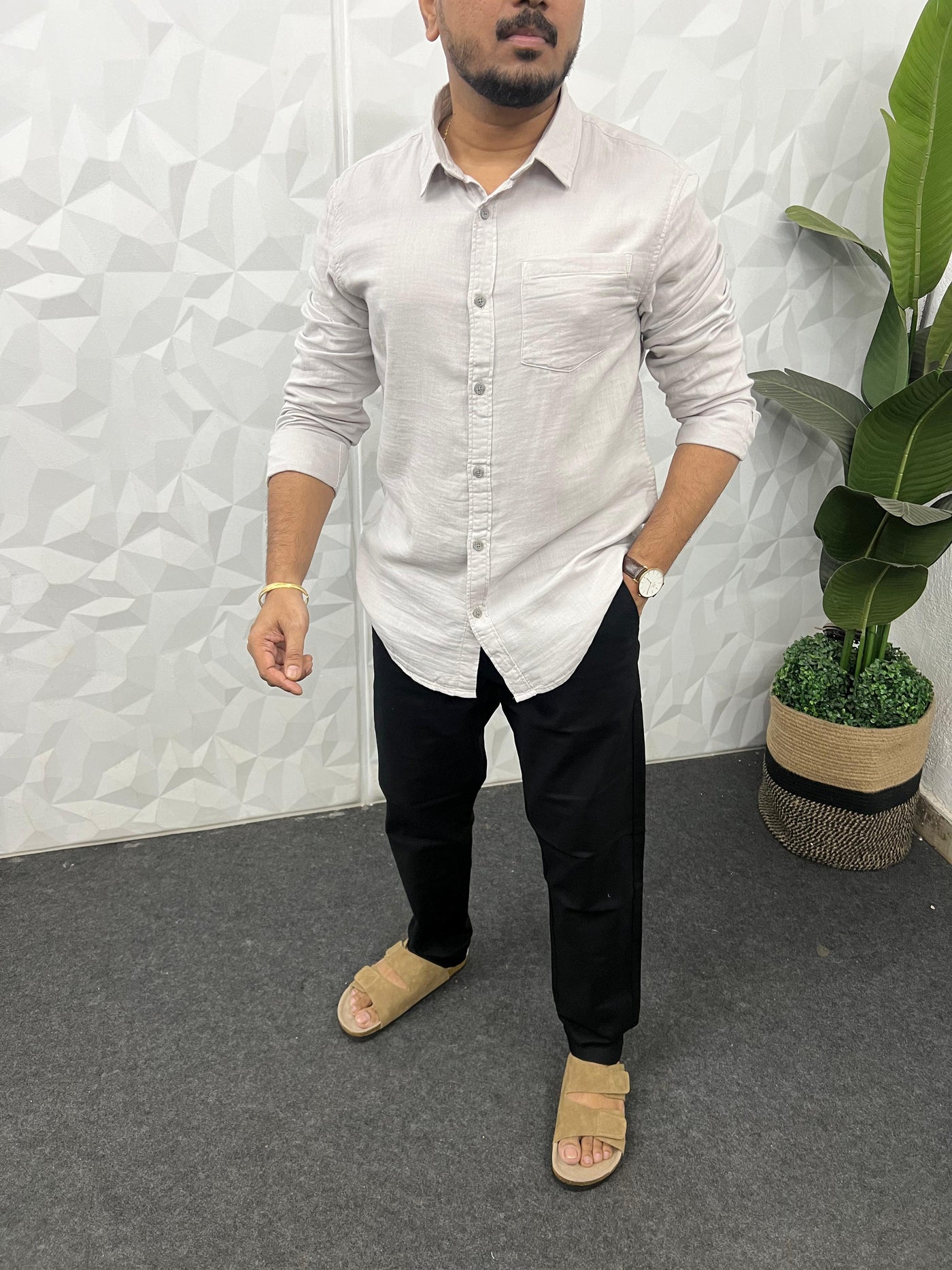 Double cloth soft linen shirt