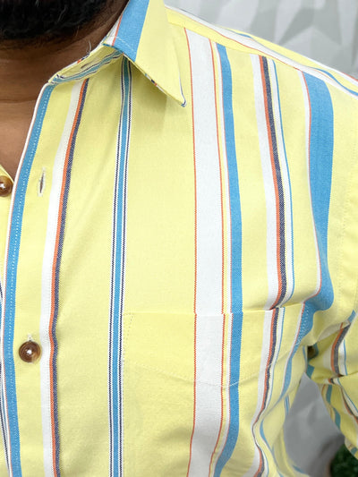 Oxford fabric multicolour stripes shirt