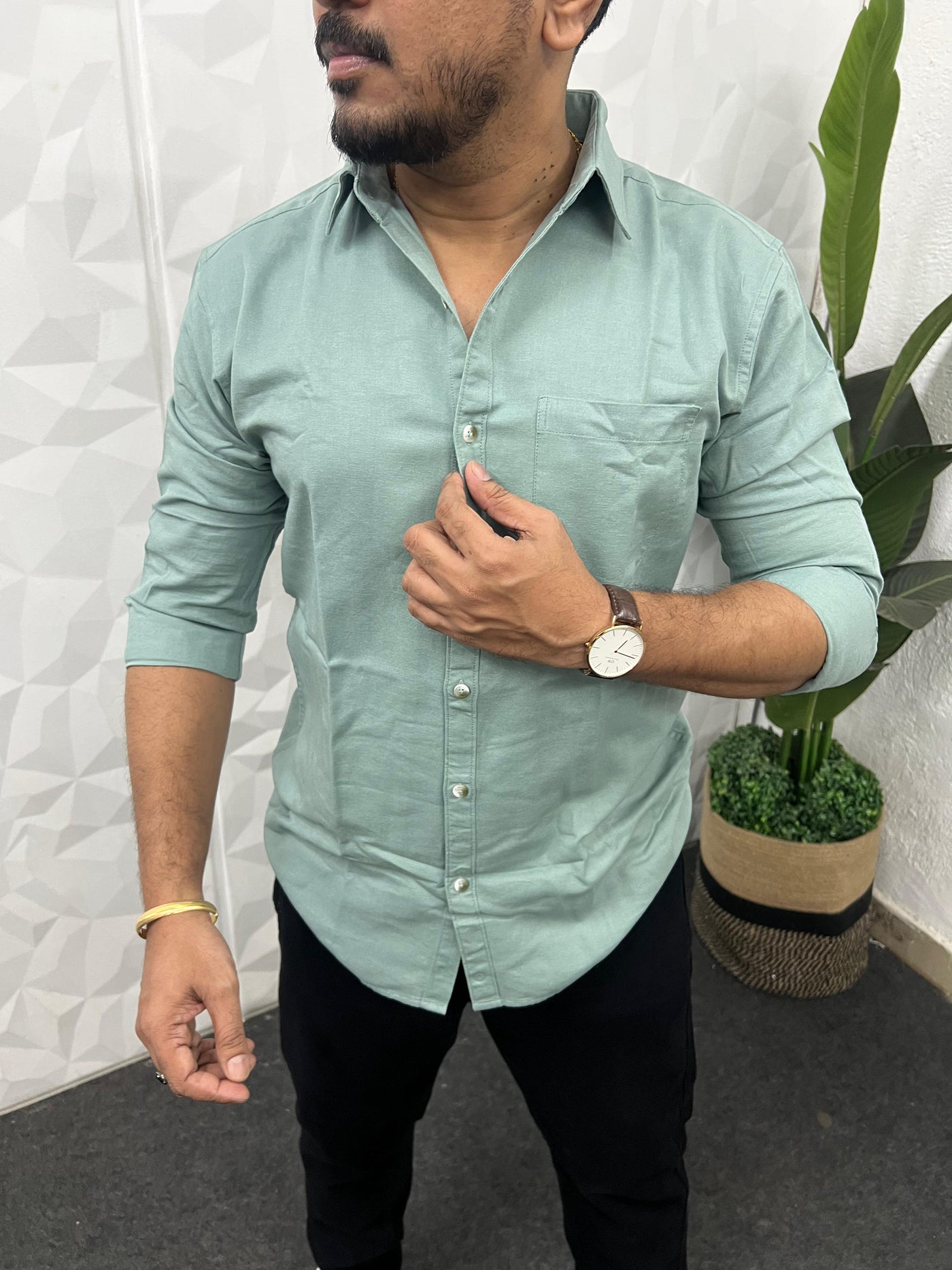 Twill fabric plain shirt