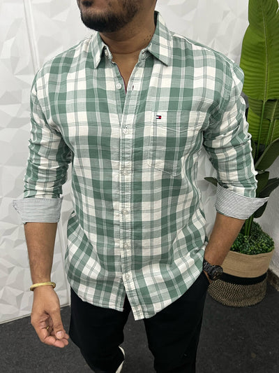 Double cloth soft cotton chex shirt
