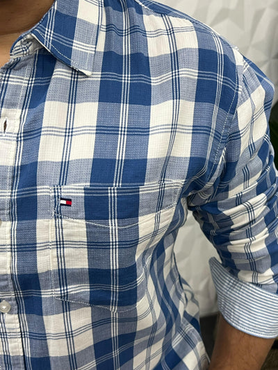 Double cloth soft cotton chex shirt