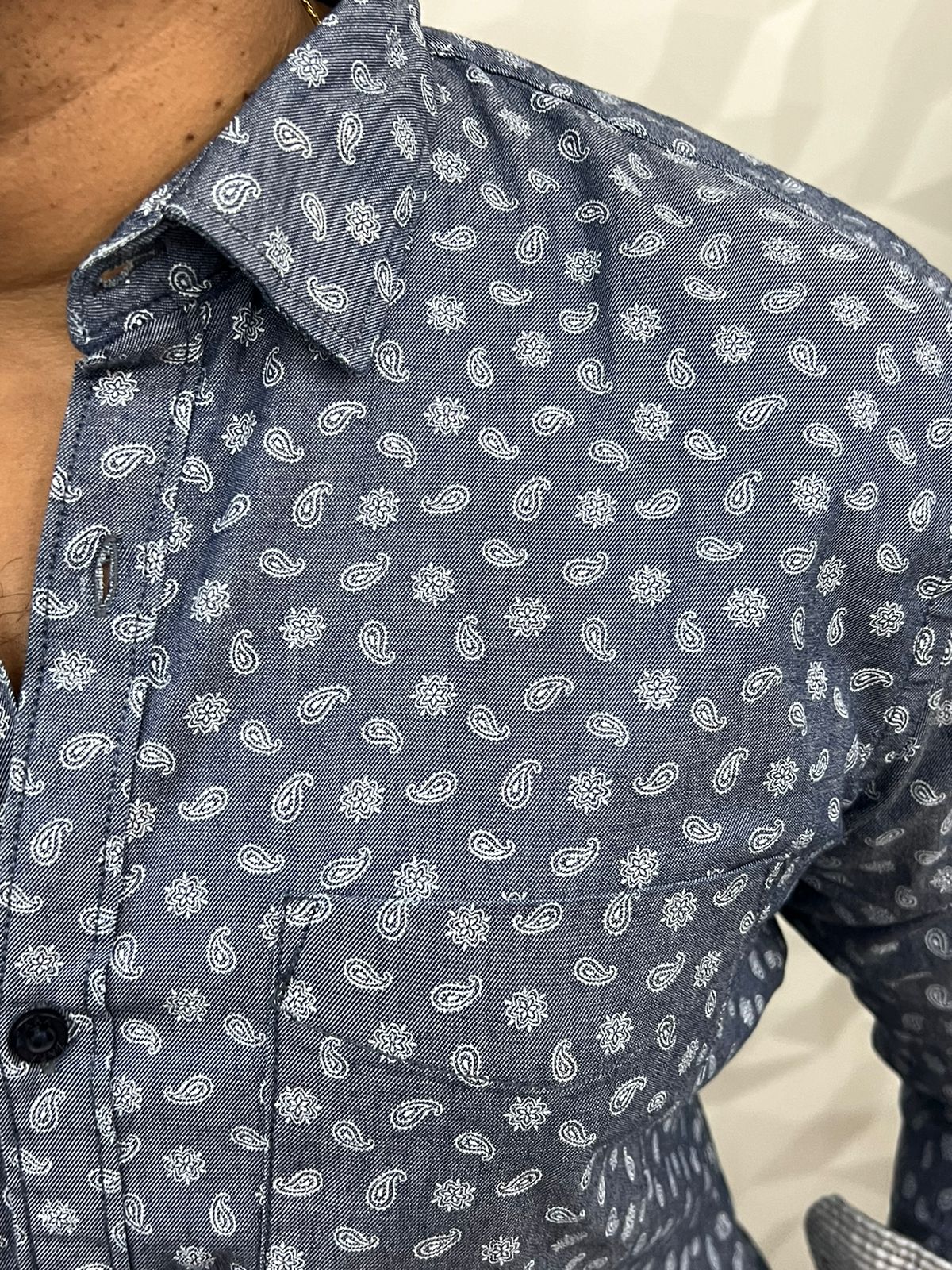 Denim fabric printed shirt