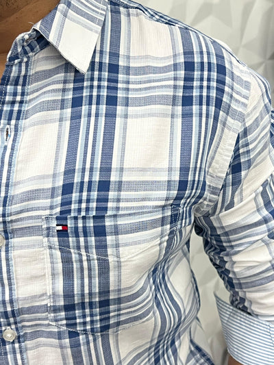 Double cloth soft cotton chex shirt