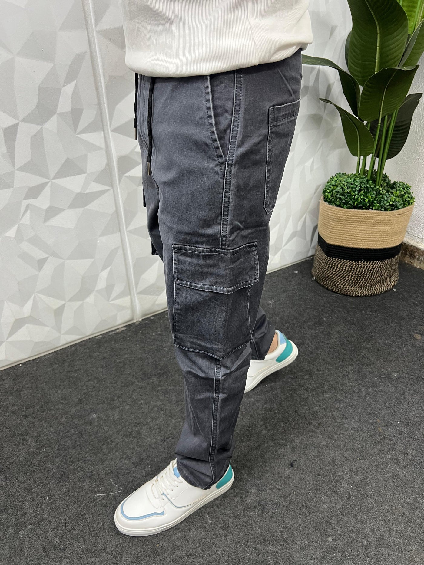 Denim fabric cargo pant