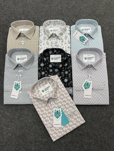 Cotton fabric formal print shirt