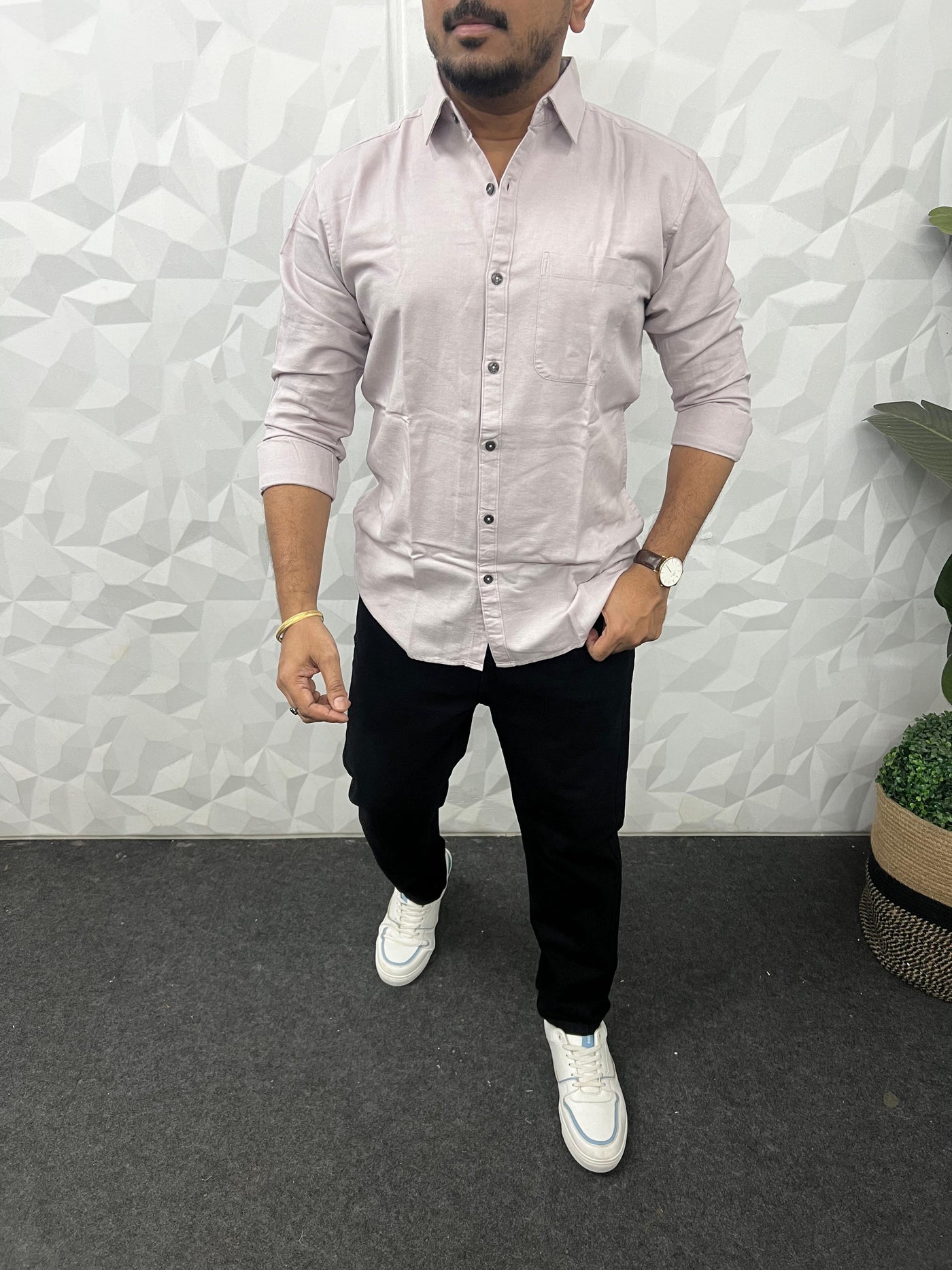 Twill fabric plain shirt