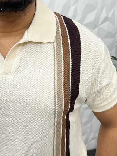 Knitted fabric polo t-shirt
