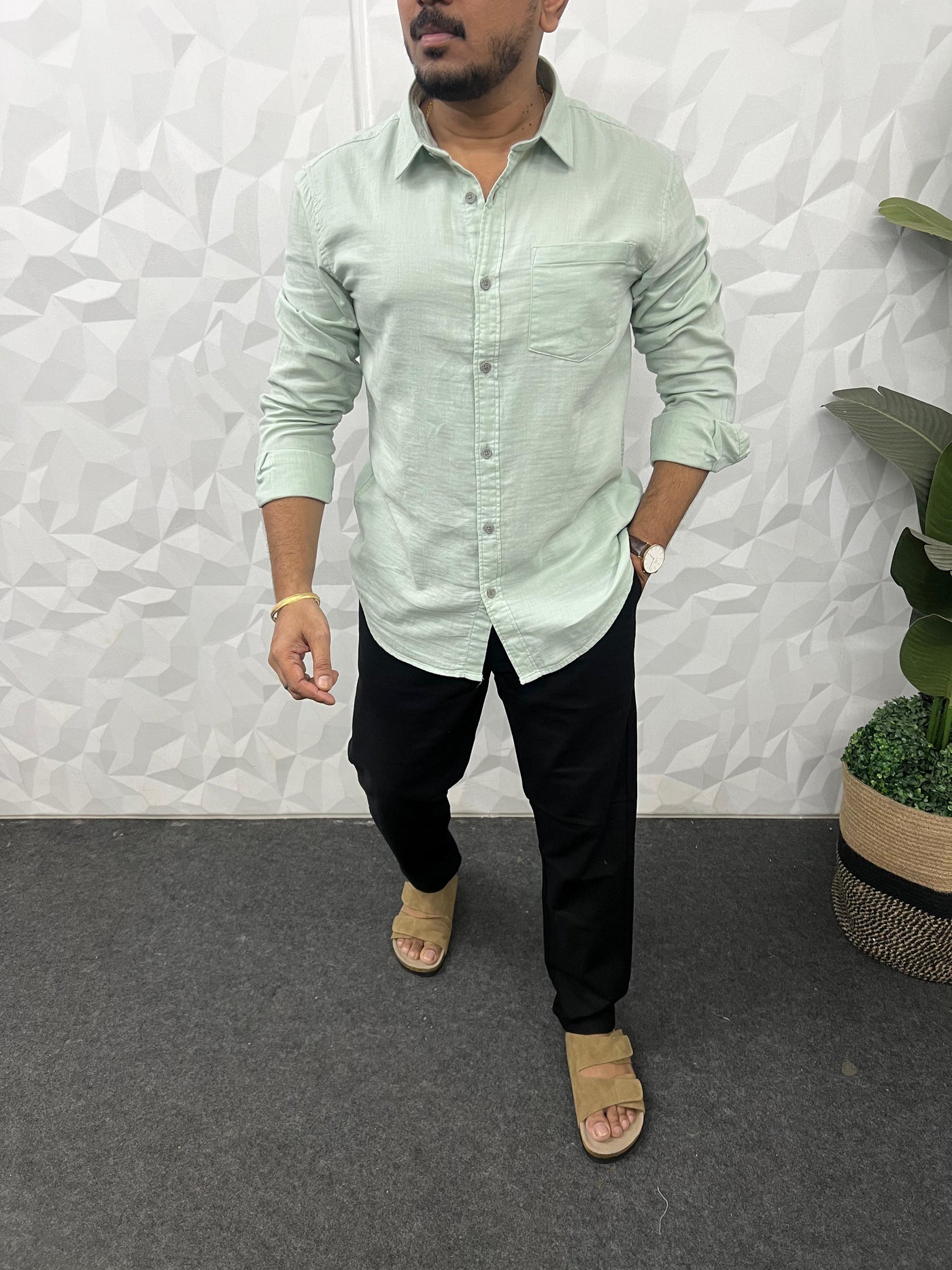 Double cloth soft linen shirt