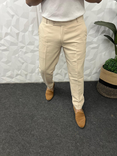 Cotton lycra fabric Ivory trouser