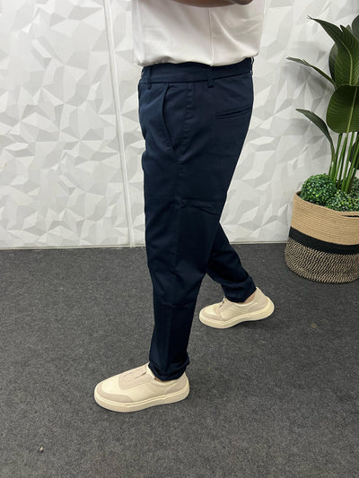 Cotton soft feel ankle chinos ( navy blue )