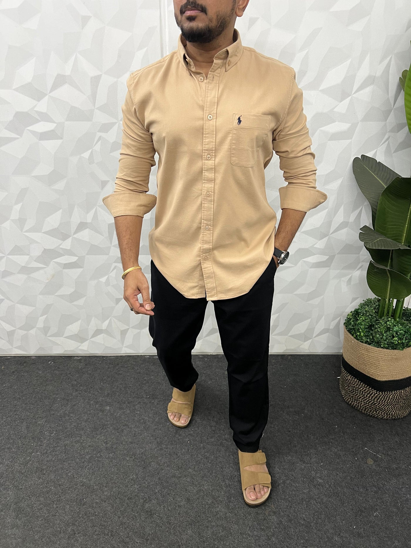 Corduroy lycra fabric shirt
