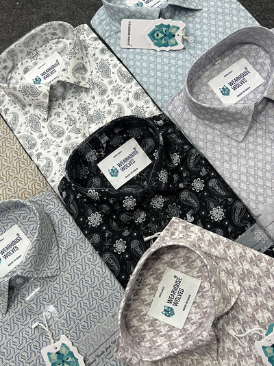 Cotton fabric formal print shirt