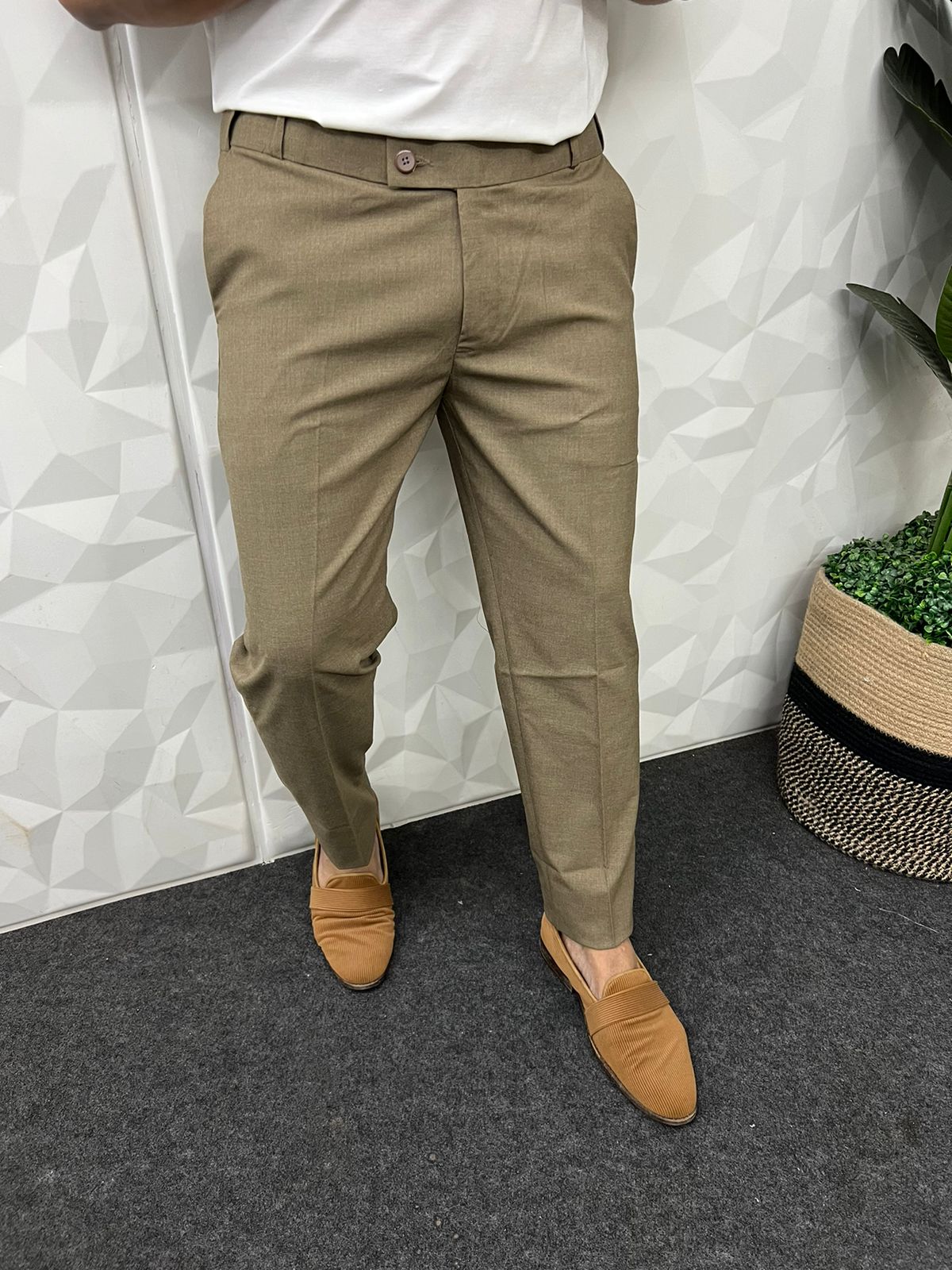 Waist adjustable cotton trouser ( wooden )