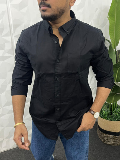 Oxford fabric plain shirt