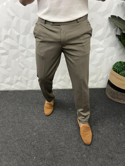 Peanut fabric ankle trouser