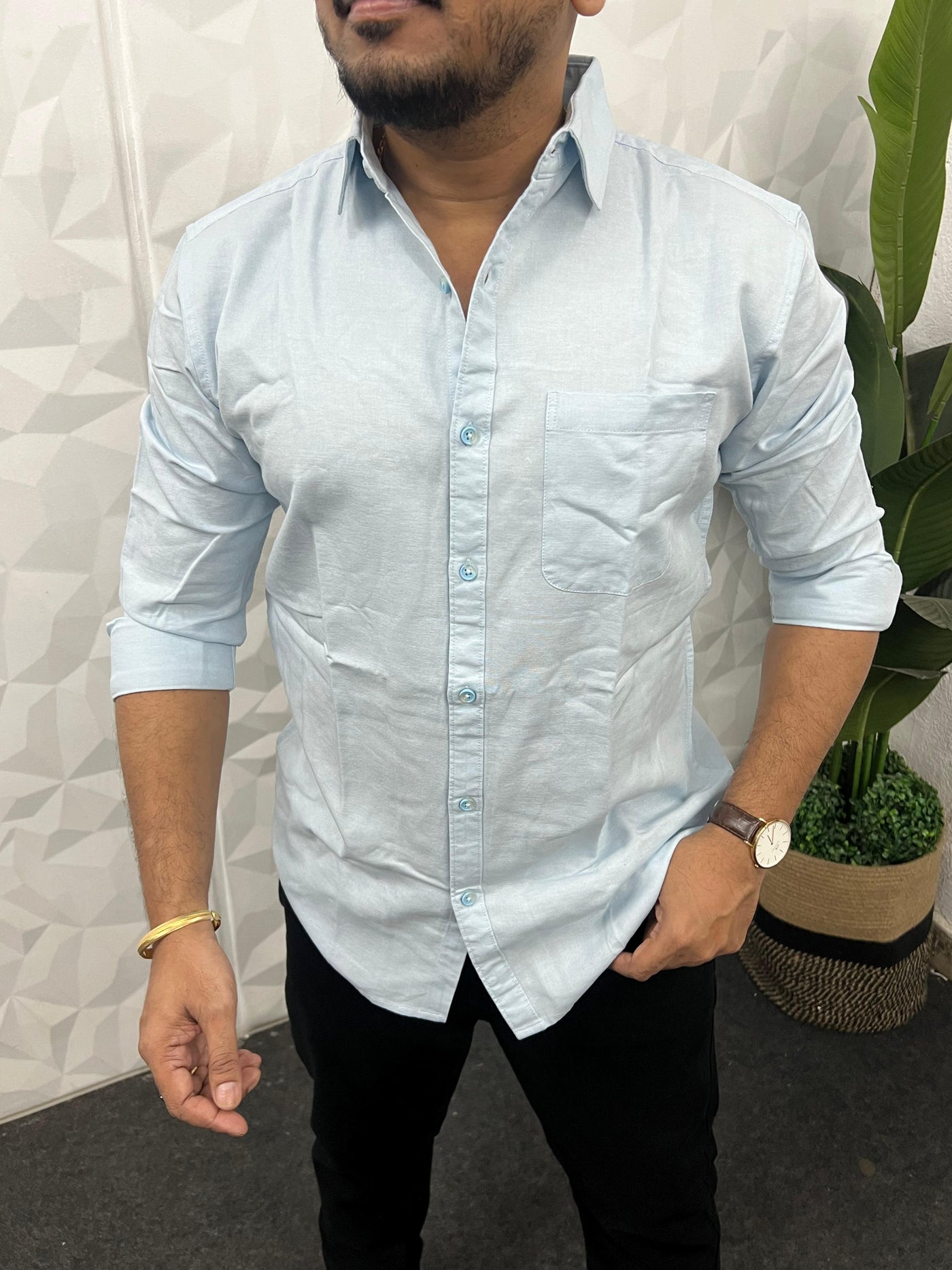 Twill fabric plain shirt