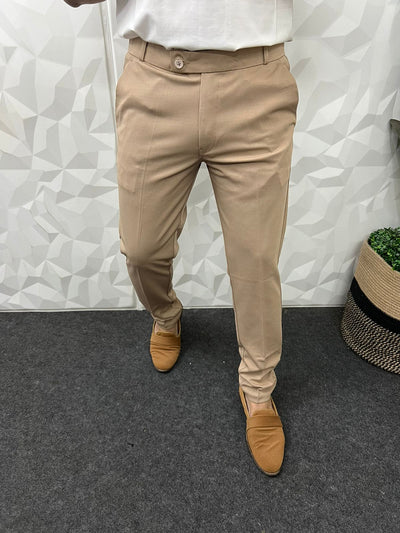 Peanut fabric ankle trouser ( Tan brown )