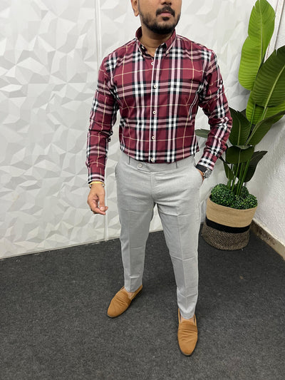 Cotton poplin burberry chex shirt