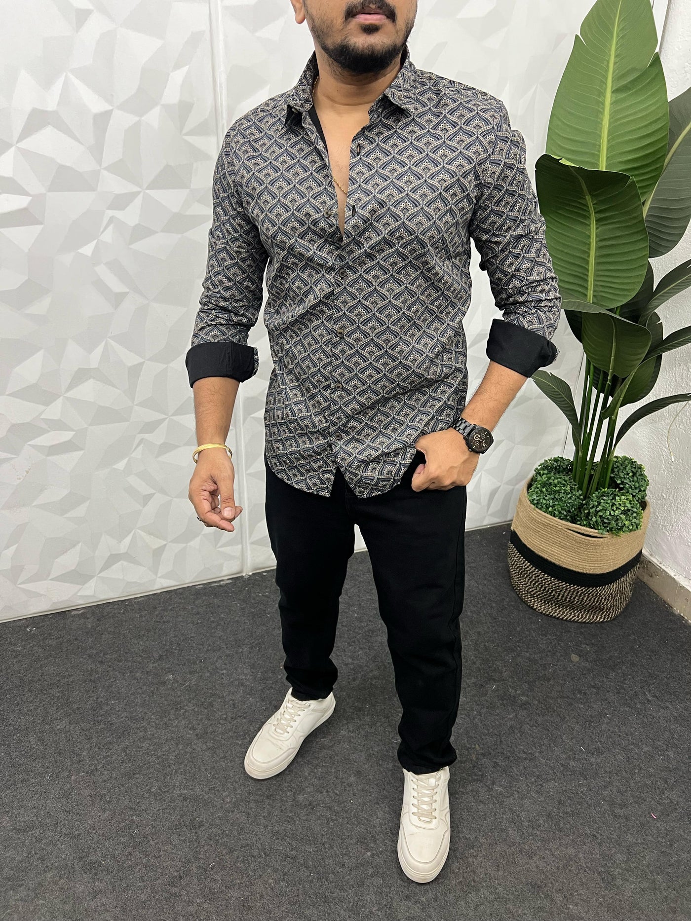 Cotton giza premium printed shirt