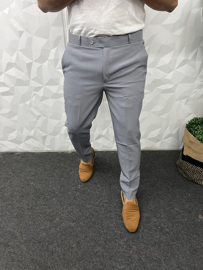 Cotton lycra fabric light Slate grey trouser