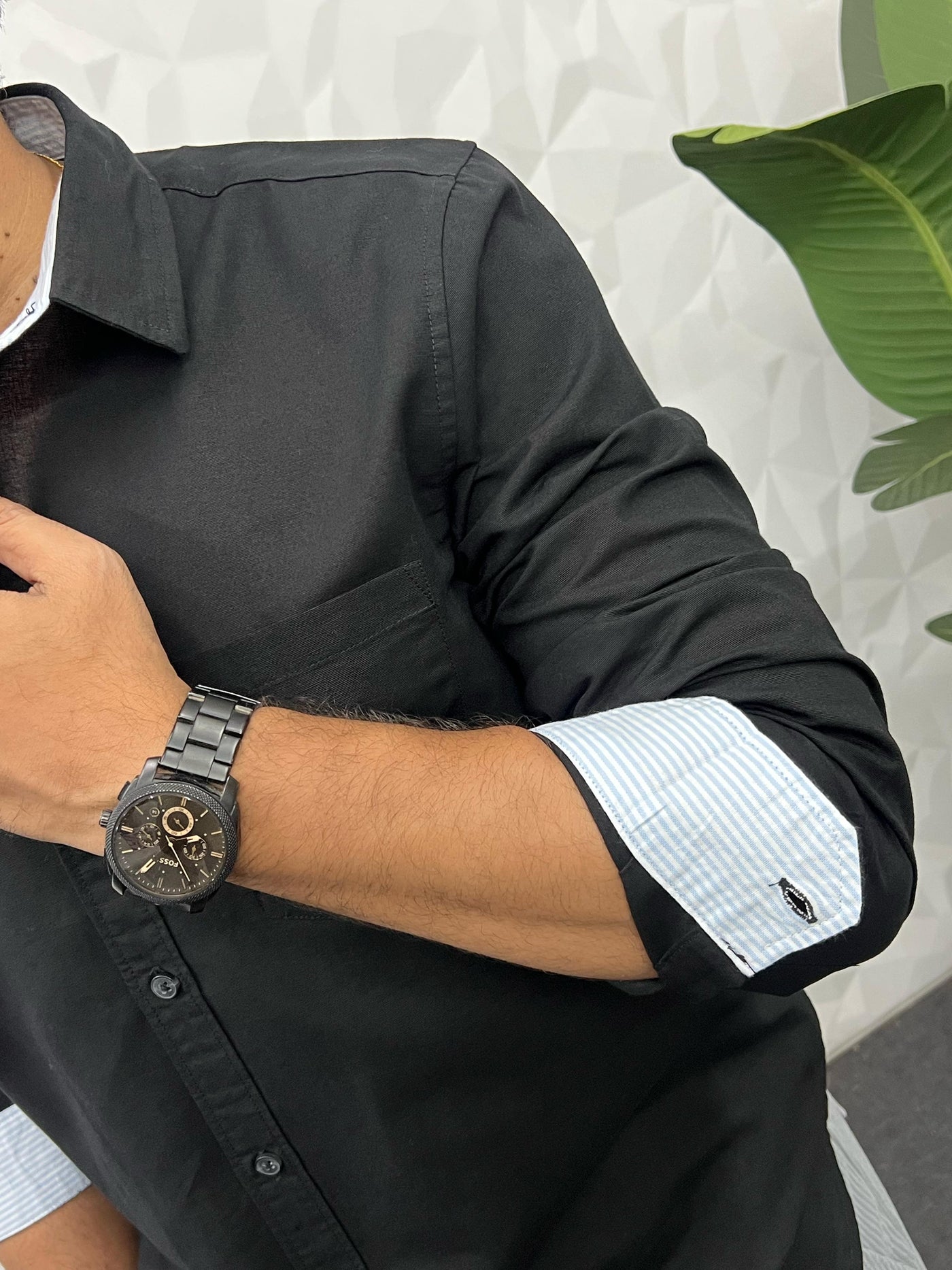 Cotton blend linen shirt
