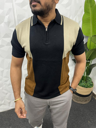 Stylish knitted polo t-shirt