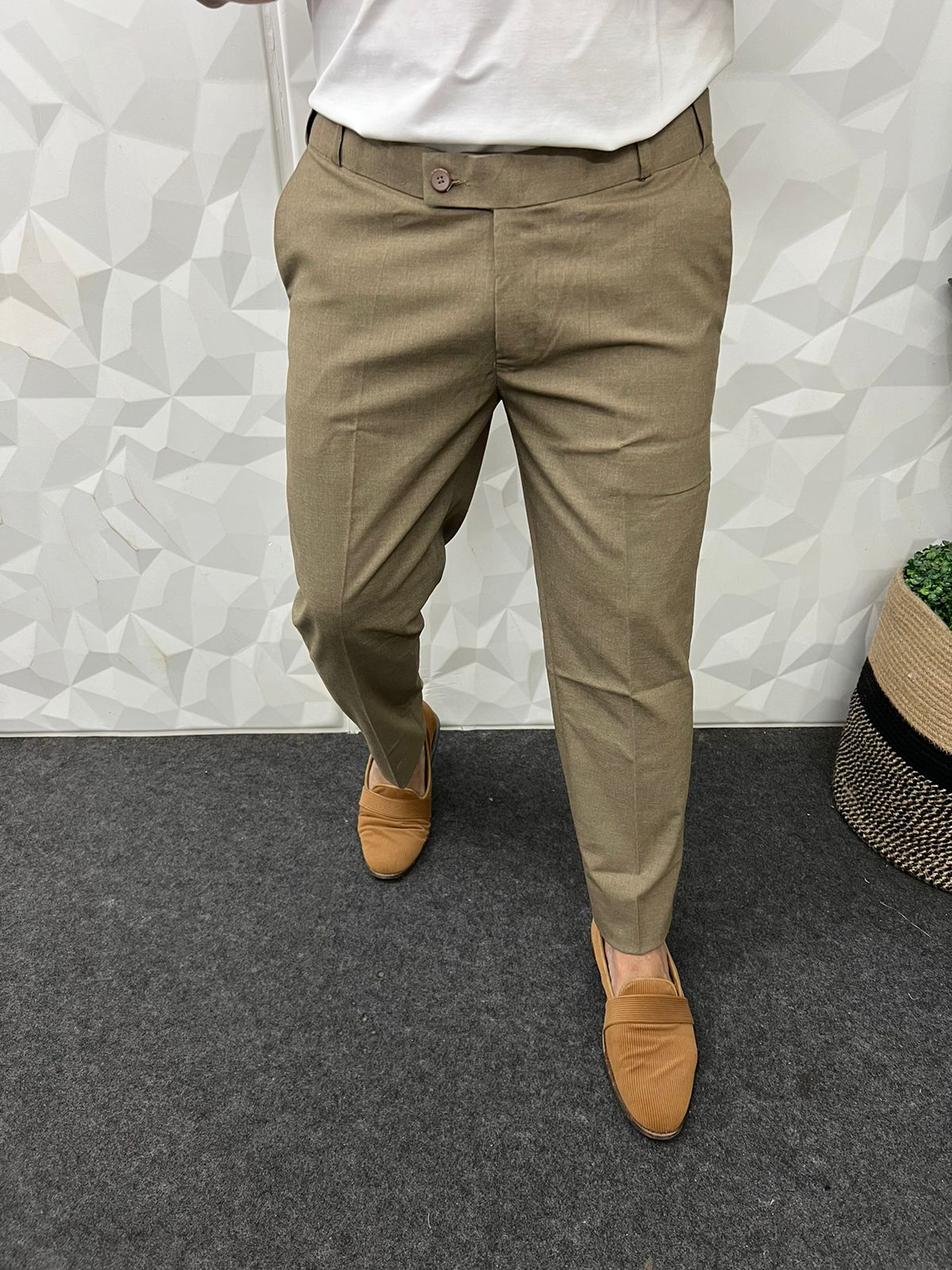 Waist adjustable cotton trouser ( wooden )