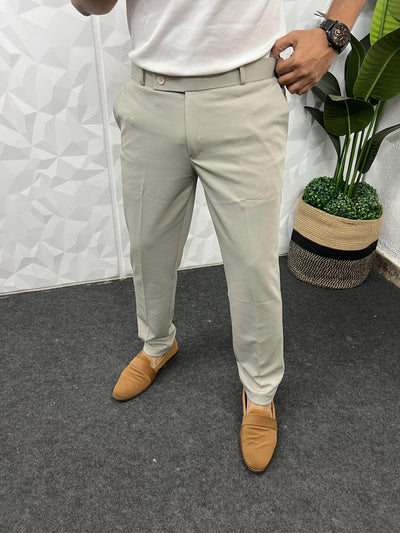 Peanut fabric ankle trouser