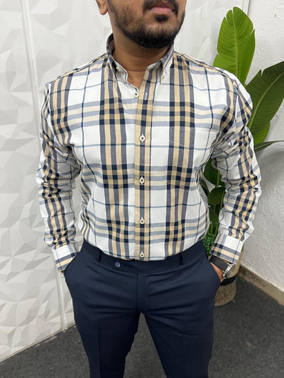 Cotton poplin burberry chex shirt