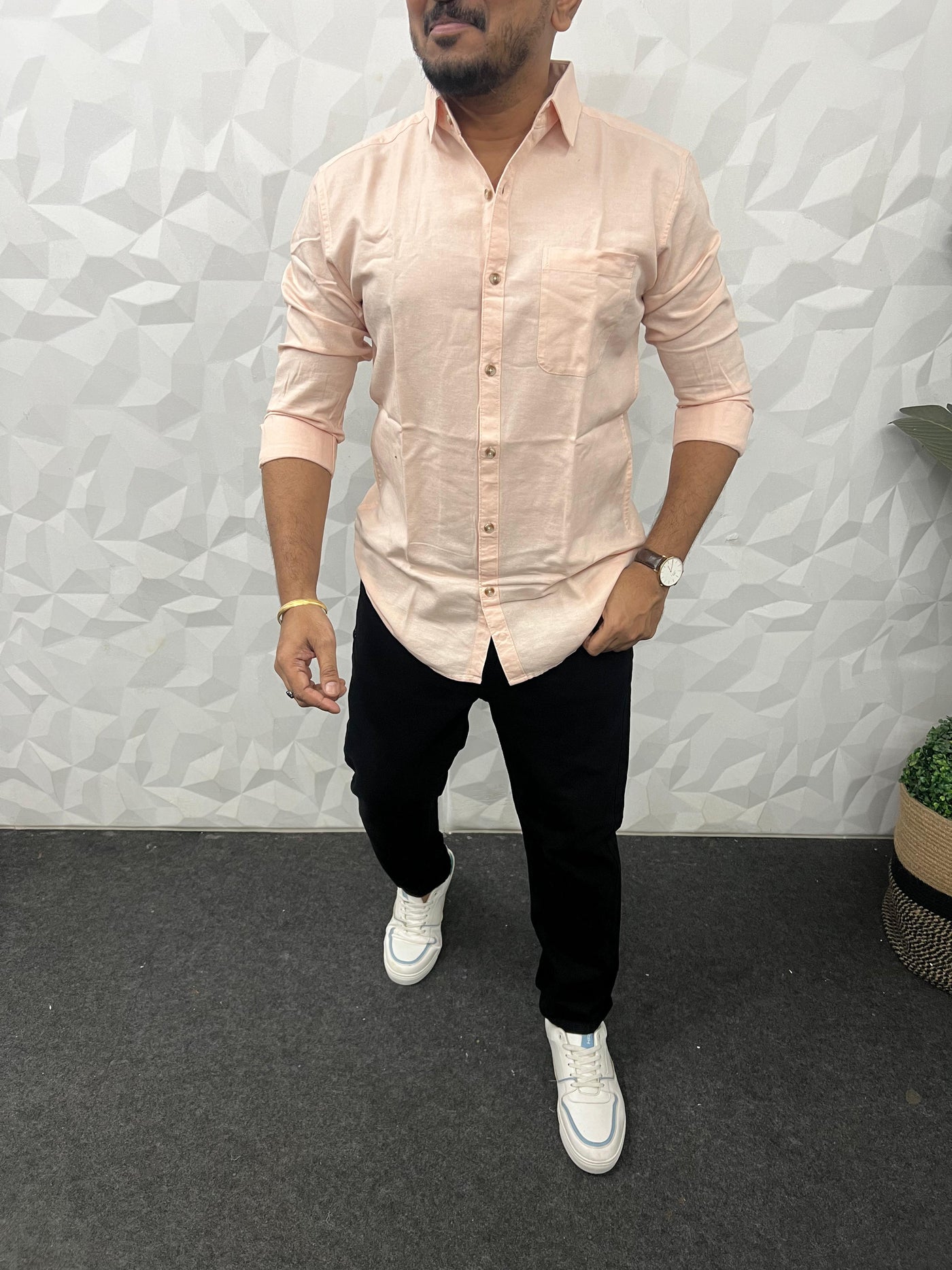 Twill fabric plain shirt