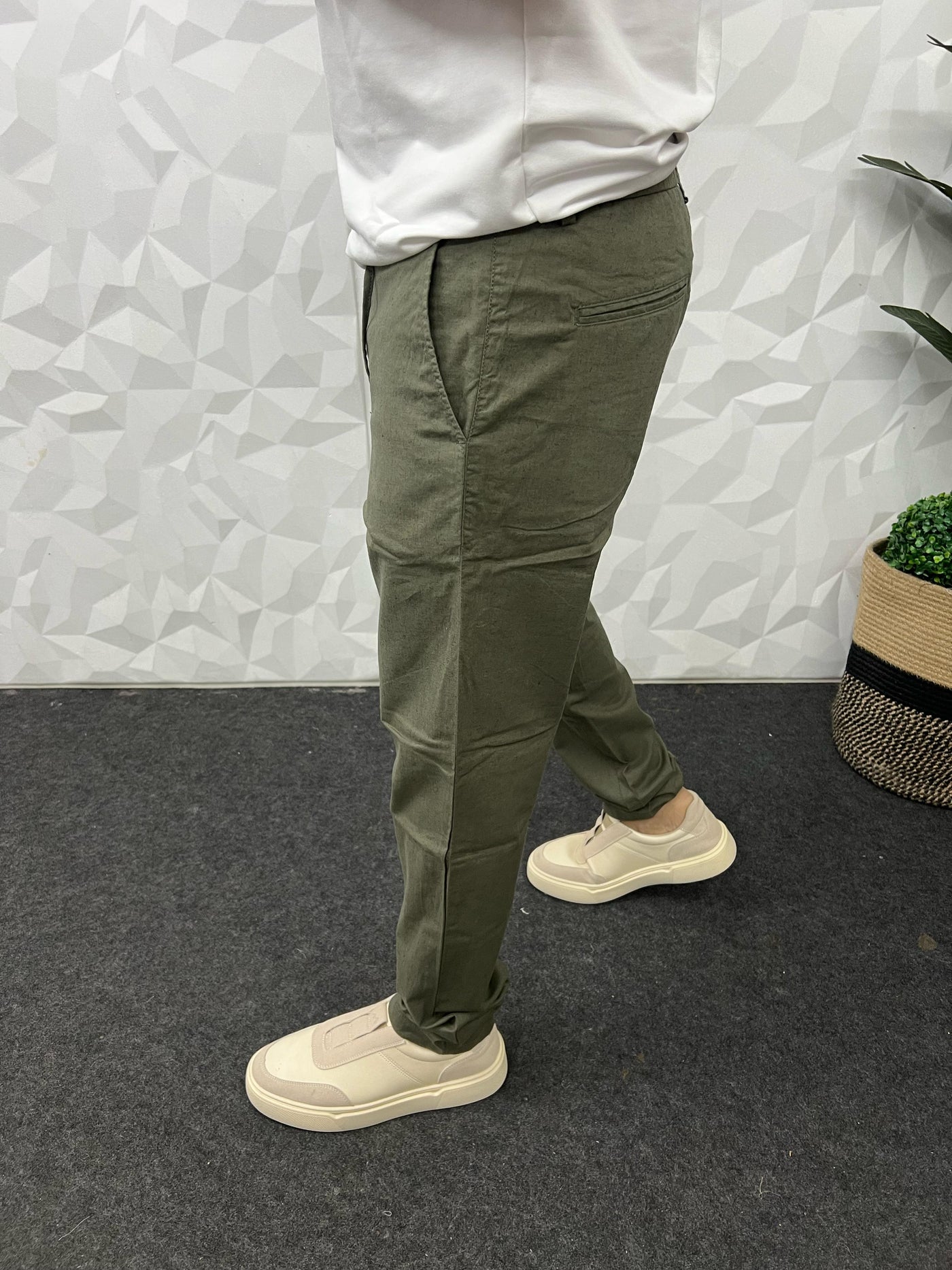 Linen fabric chino pant