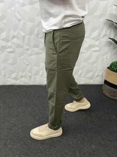 Linen fabric chino pant