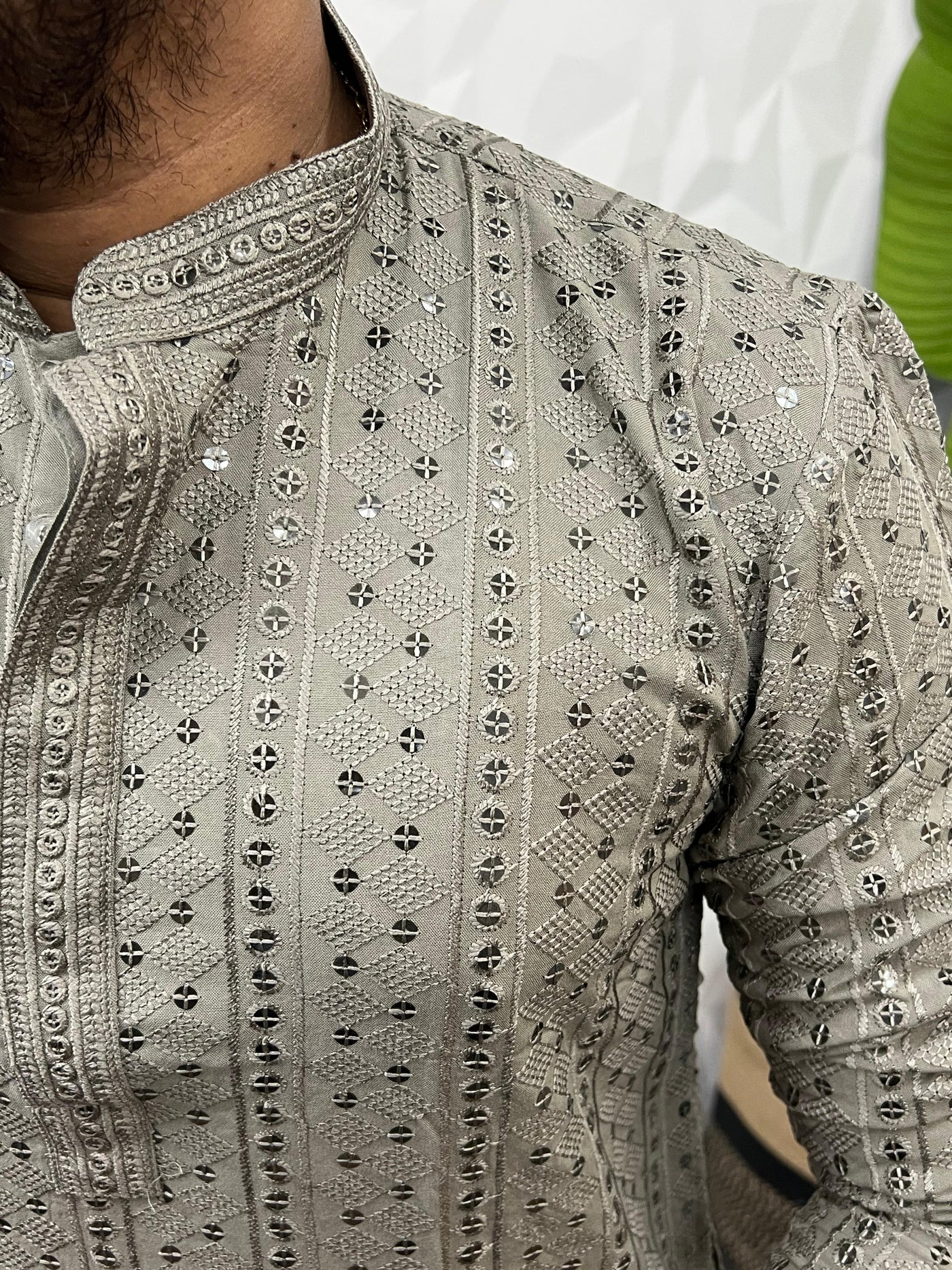 Lucknowi fabric long kurta