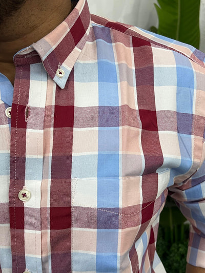 Oxford fabric yarn dyed chex shirt