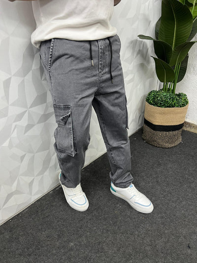 Denim fabric cargo pant