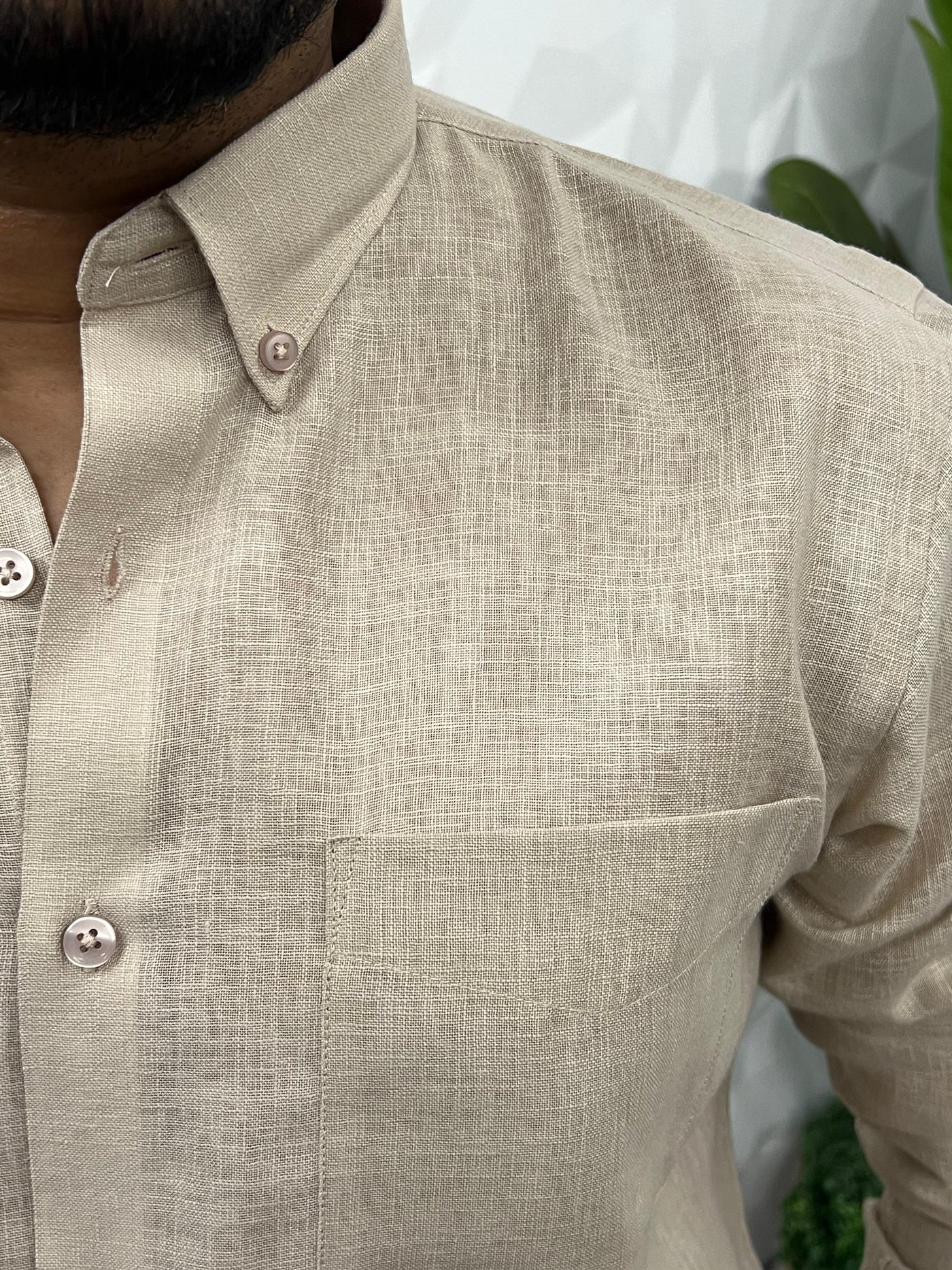 Khadi linen fabric plain shirt