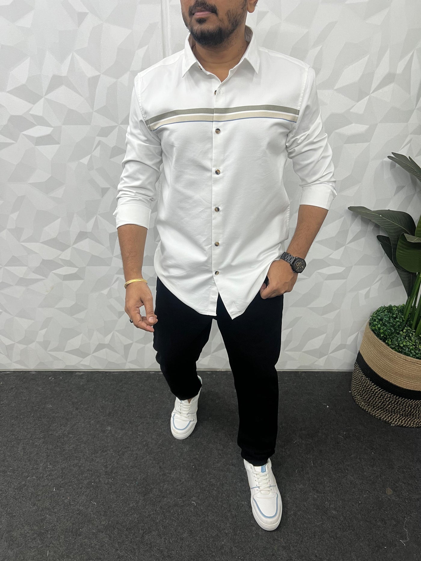 Chest pannel club wear shirt
