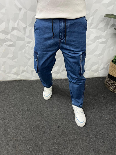 Denim fabric cargo pant