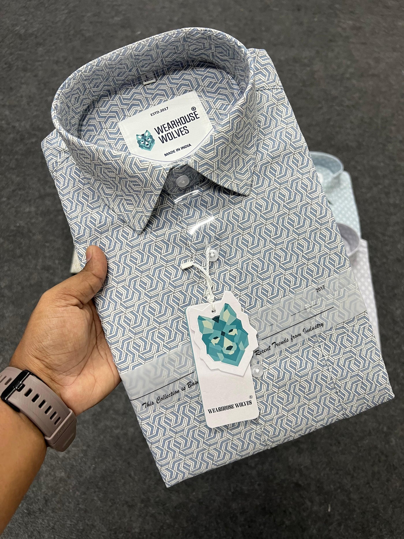 Cotton fabric formal print shirt