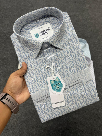 Cotton fabric formal print shirt