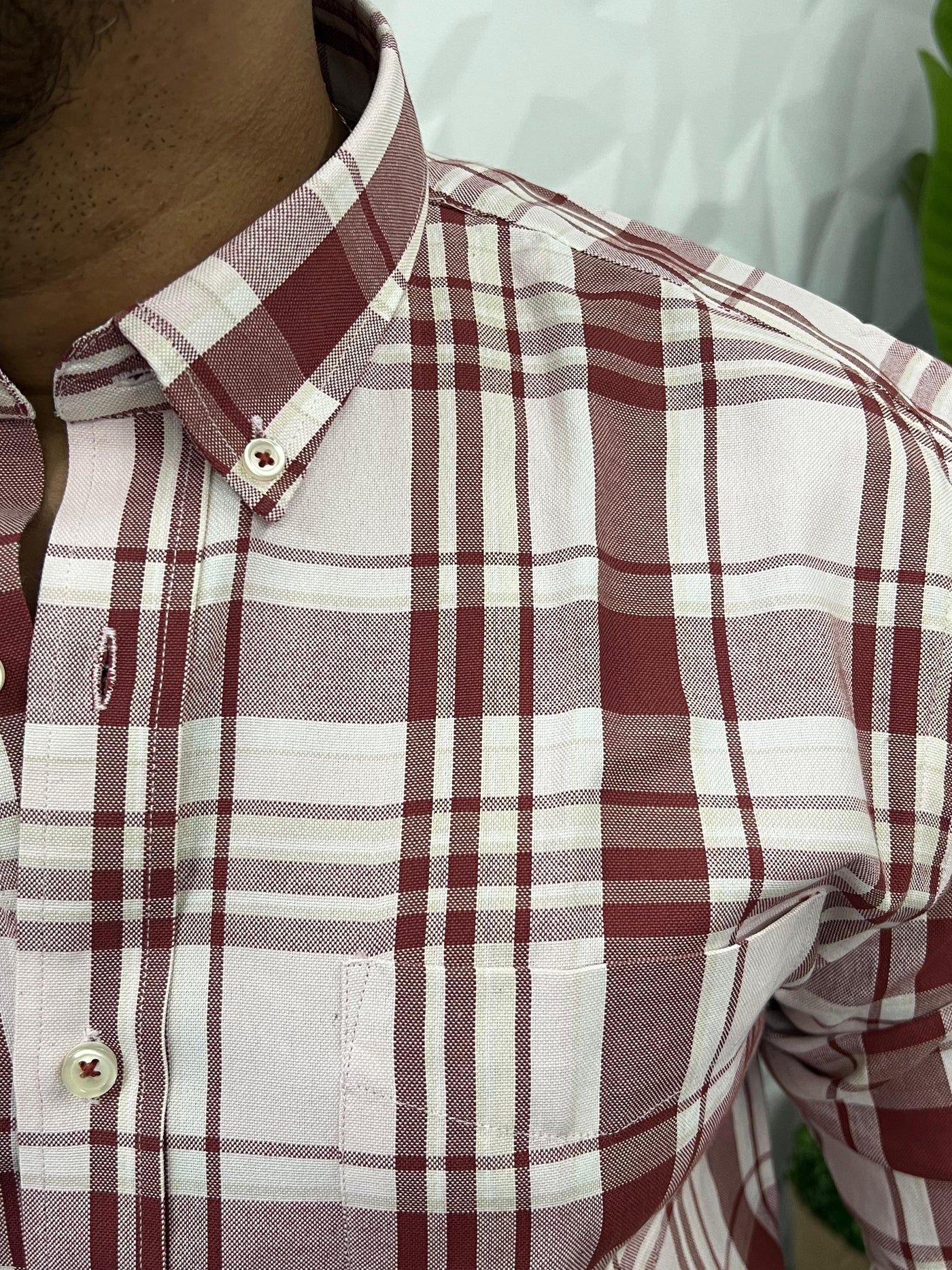 Oxford fabric yarn dyed chex shirt