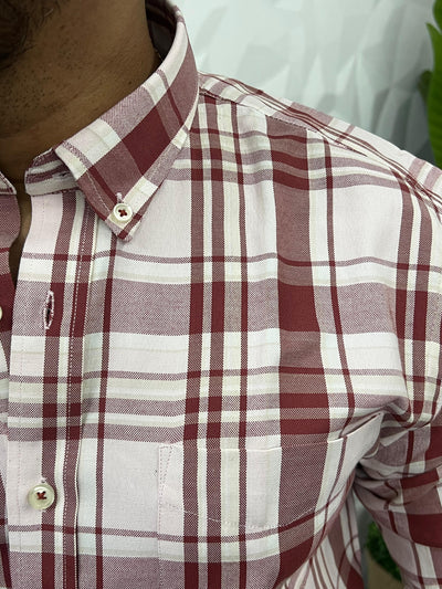 Oxford fabric yarn dyed chex shirt