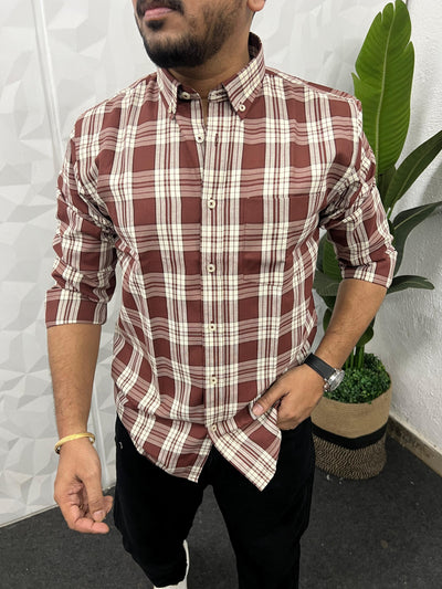 Oxford fabric yarn dyed chex shirt