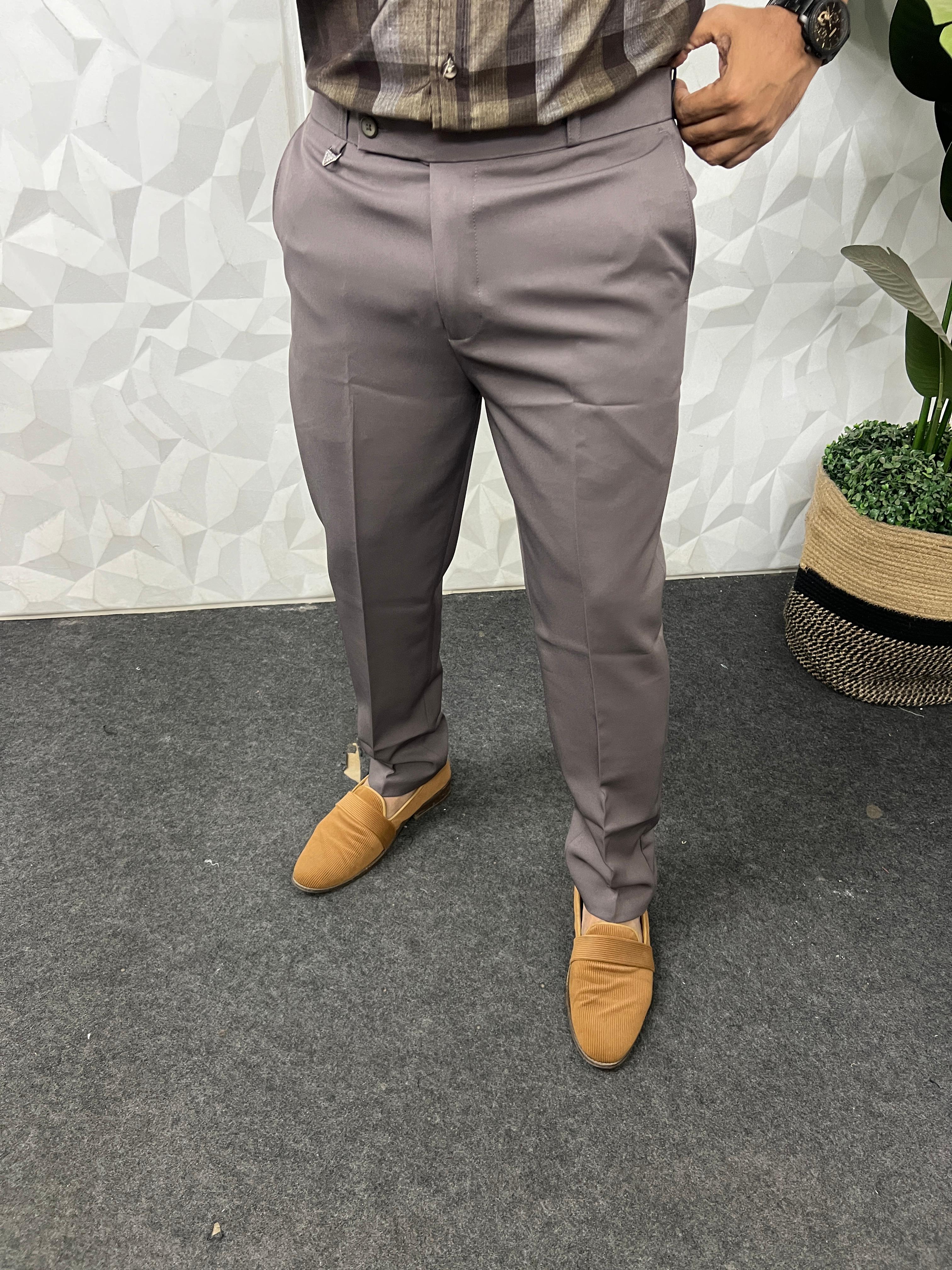 Cotton lycra grey trouser