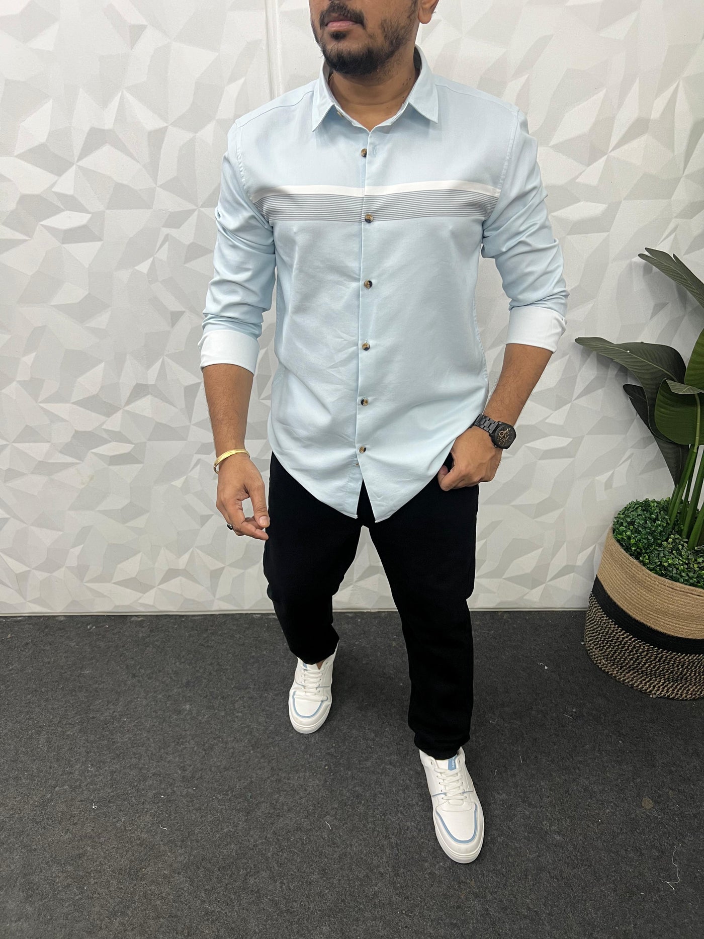 Chest pannel club wear shirt