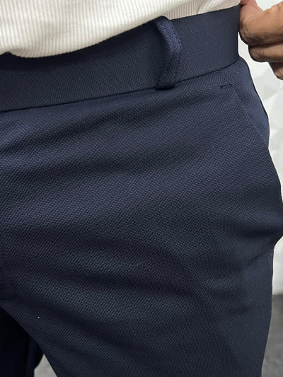 Peanut fabric ankle trouser ( Navy blue )