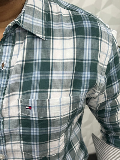 Double cloth soft cotton chex shirt