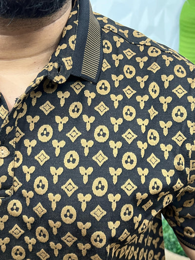 Imported fabric collar t-shirt