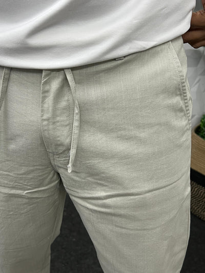 Blend linen fabric chino pant