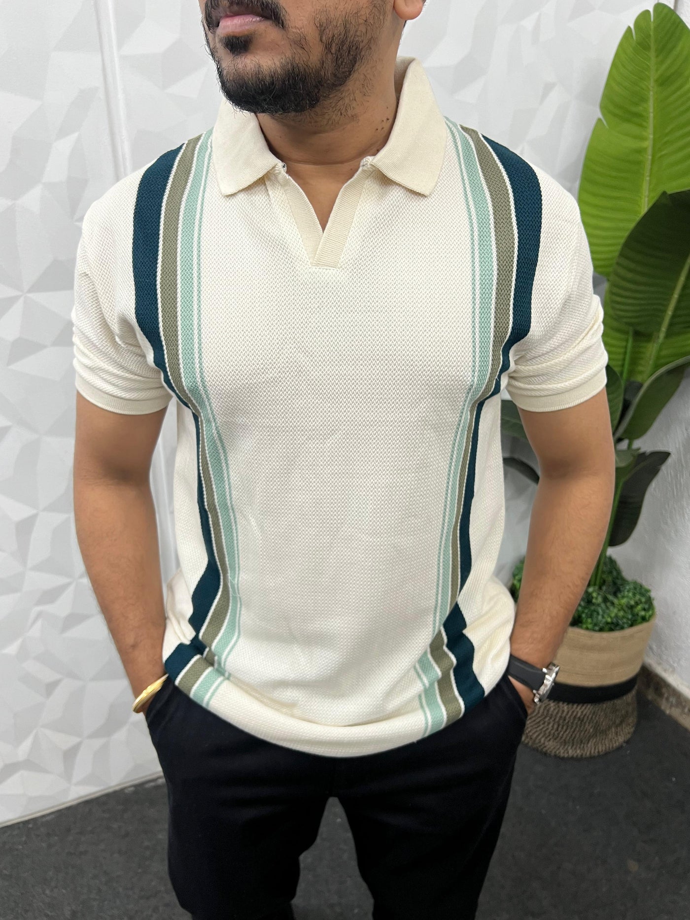 Knitted fabric polo t-shirt